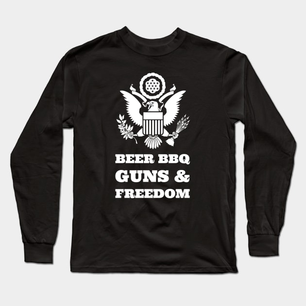 Beer BBQ Guns & Freedom Long Sleeve T-Shirt by Room Thirty Four